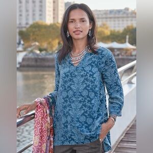 Sundance Regal Velvet Silk Bled Burnout Tunic